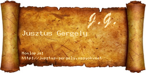 Jusztus Gergely névjegykártya